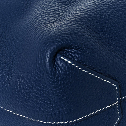 Hermes Taurillon Clemence Double Sens 36 Reversible Tote Bleu Sapphire Izmir 10 of 22