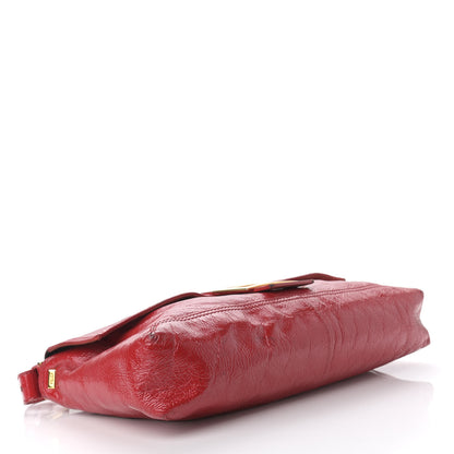 Fendi Vitello Naplak Large Convertible Baguette Rosso 4 of 14