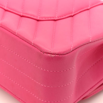 Chanel Lambskin Chevron Quilted Medium Double Flap Pink 14 of 18