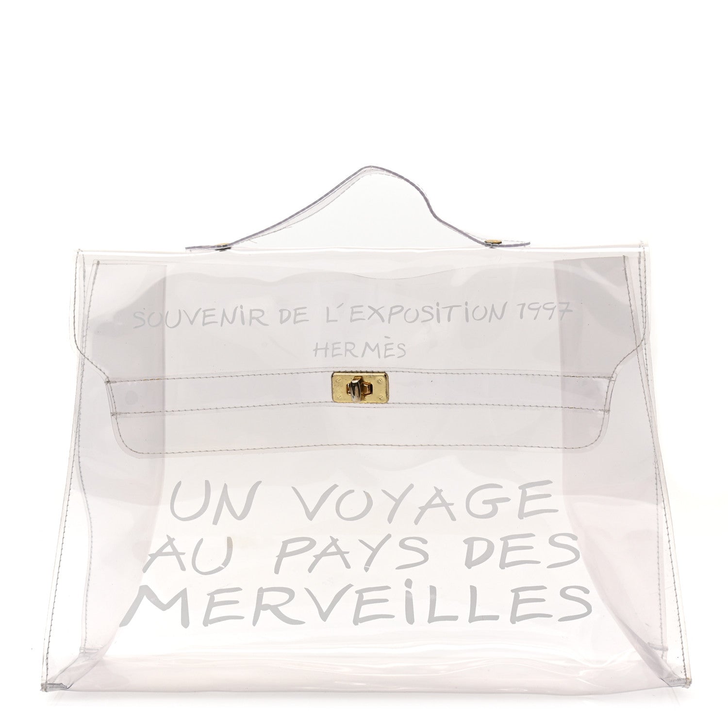 Hermes Vinyl Souvenir De L'Exposition Kelly Transparent 1 of 11