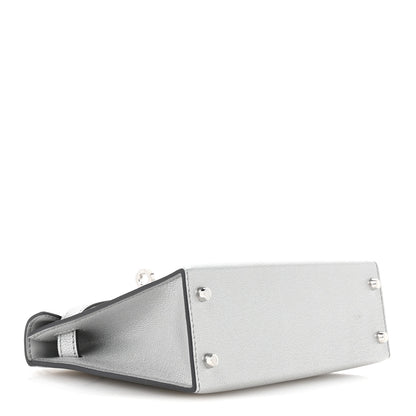 Hermes Metallic Chevre Chamkilight Mini Kelly Sellier 20 Argent 4 of 11