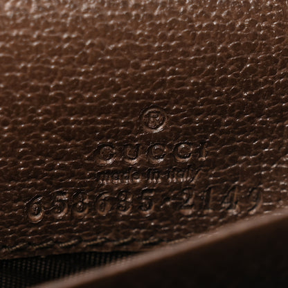 Gucci Monogram Jumbo GG Textured Dollar Calfskin Diana Compact Wallet Camel Ebony New Acero 7 of 8