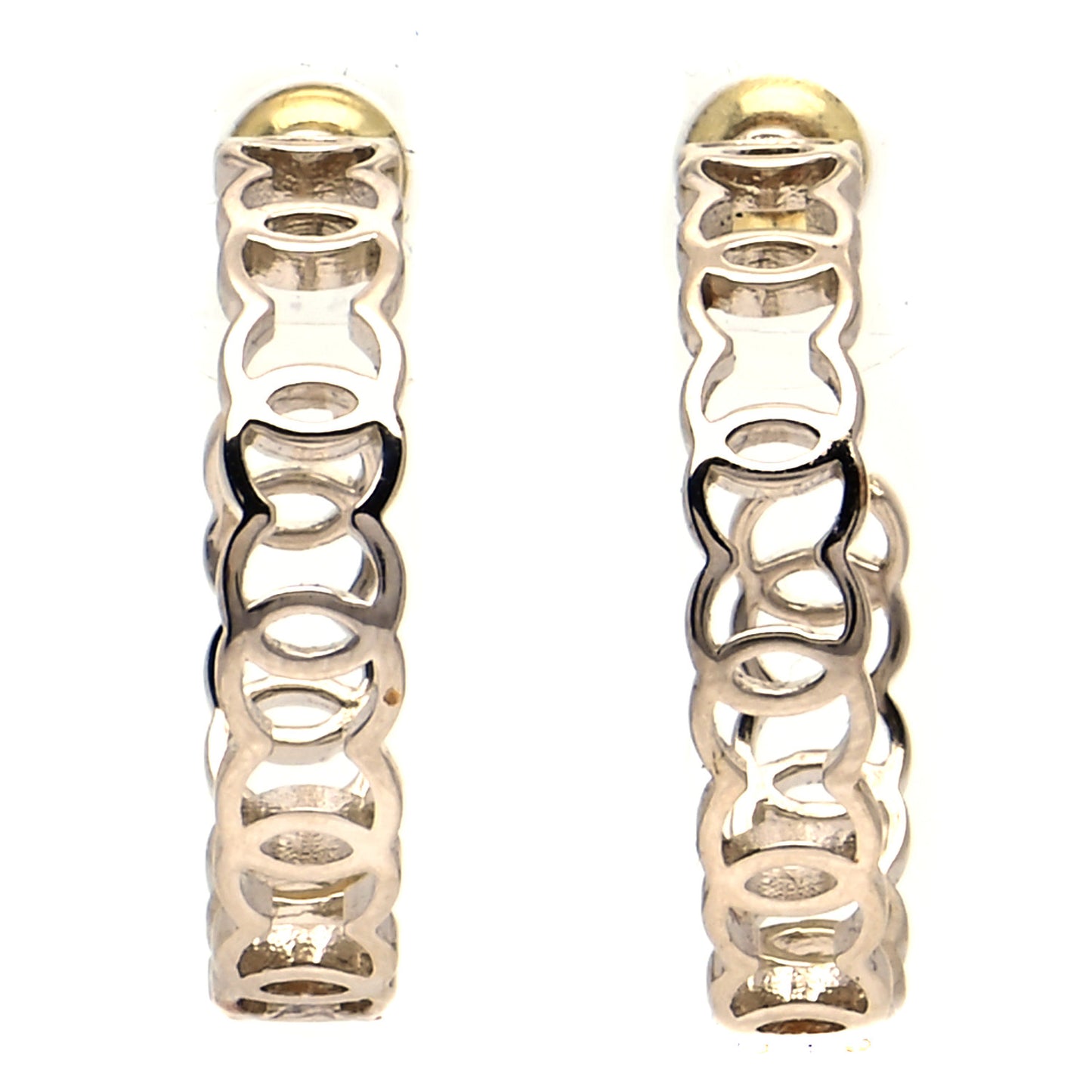 Metal CC Hoop Earrings Gold