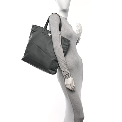 Prada Tessuto Nylon Saffiano Tote Grey 2 of 10