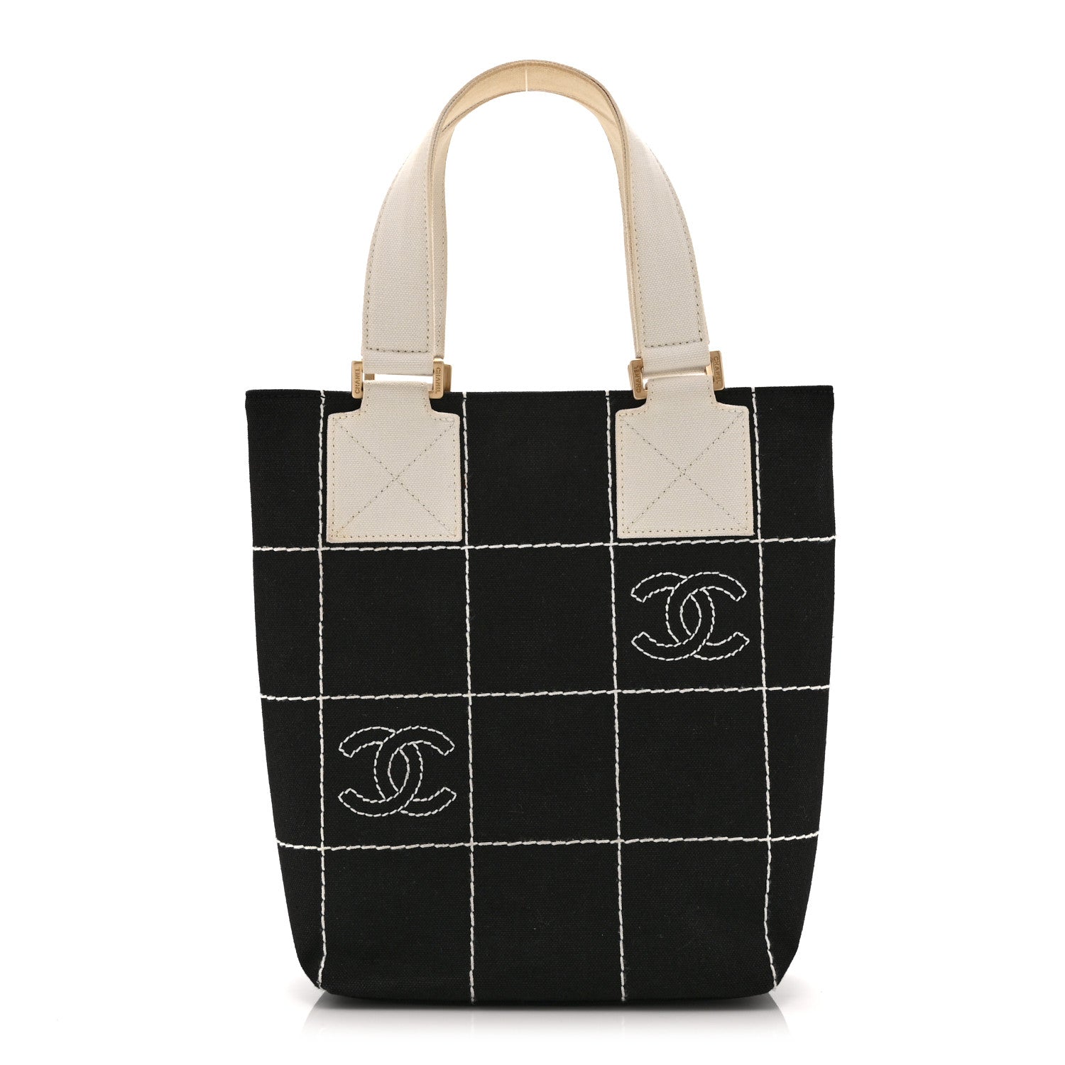Chanel Canvas Square Stitched CC Small Tote Bag Black 1 of 10