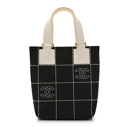 Chanel Canvas Square Stitched CC Small Tote Bag Black 1 of 10
