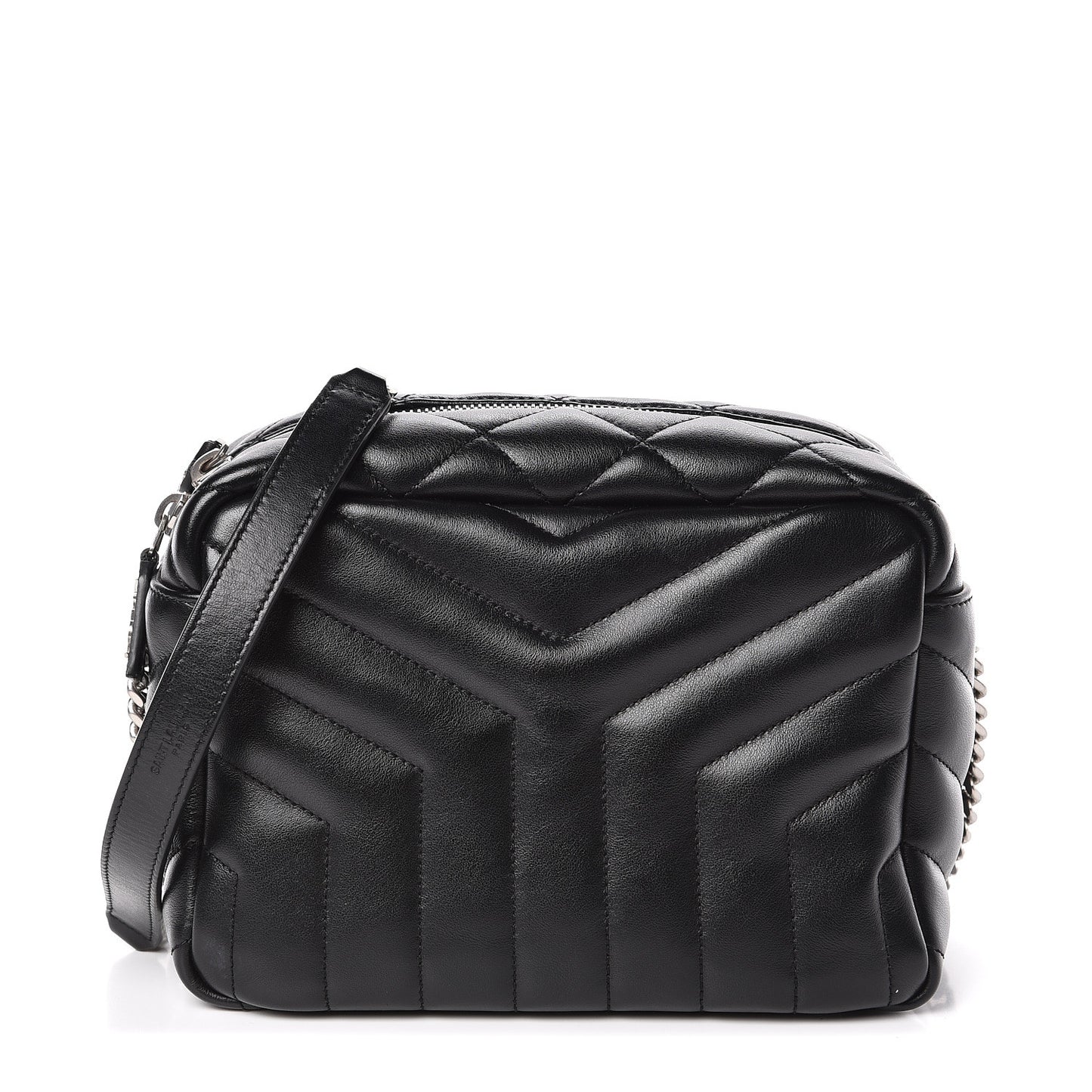 Calfskin Y Quilted Monogram Small Loulou Bowling Bag Black