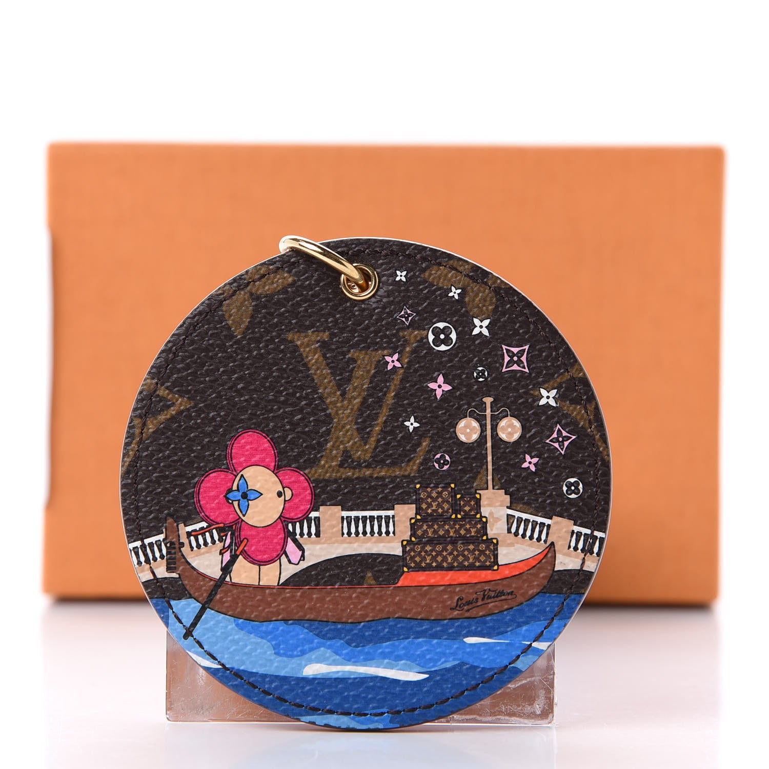 Louis Vuitton Monogram 2019 Christmas Animation Venice Bag Charm Key Ring Blue 10 of 10