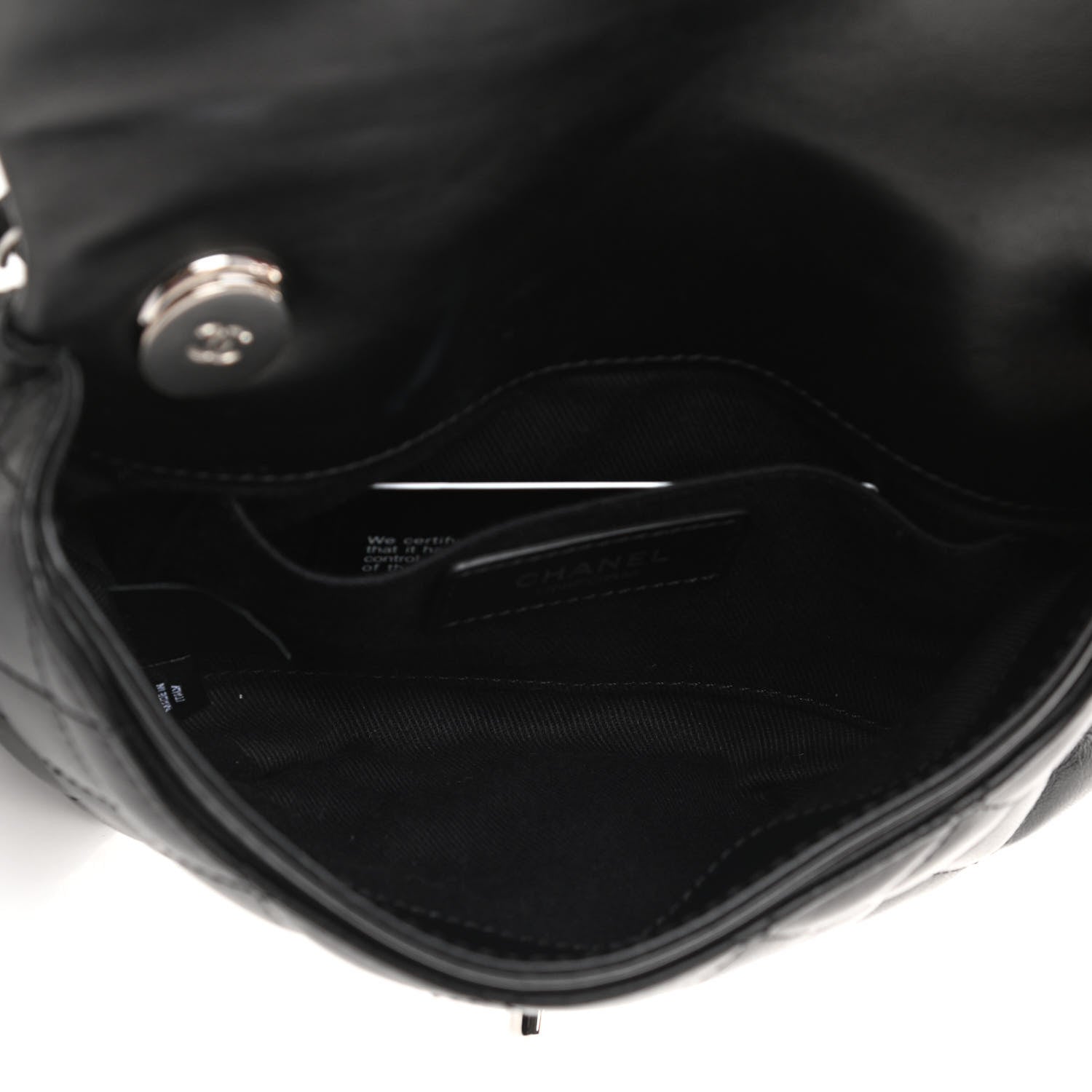 Chanel Calfskin Quilted CC Uniform Flap Belt Bag Black 5 of 13