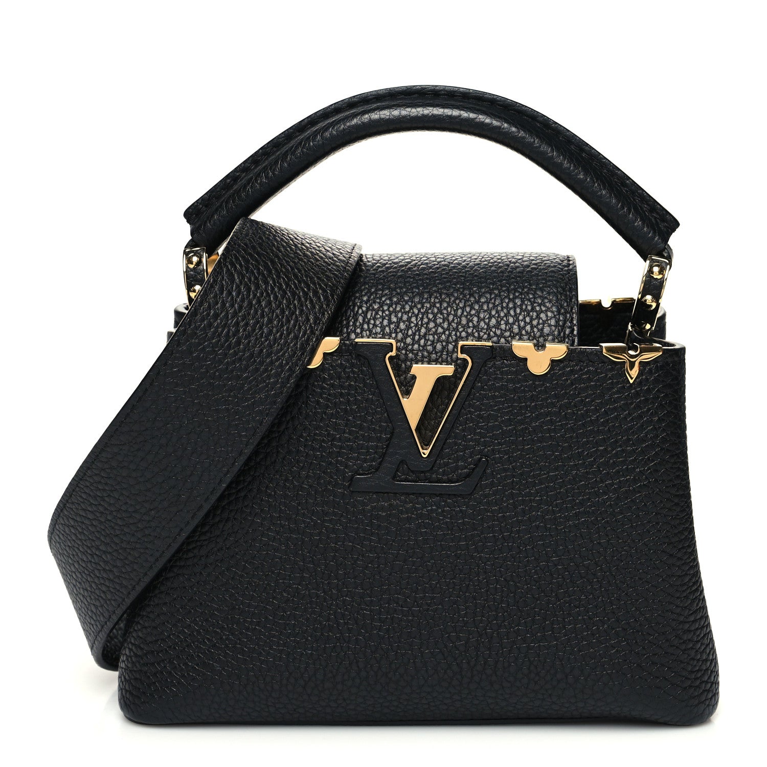 Louis Vuitton Taurillon Embellished Flower Crown Capucines Mini Black 1 of 10