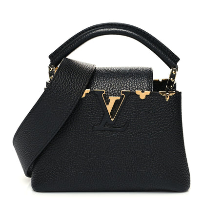 Louis Vuitton Taurillon Embellished Flower Crown Capucines Mini Black 1 of 10