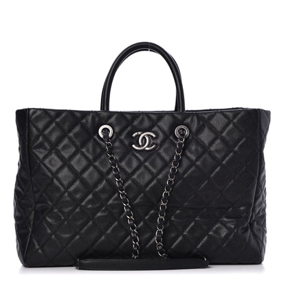 Chanel Caviar Quilted Large Coco Handle Shopping Tote Black 1 of 8