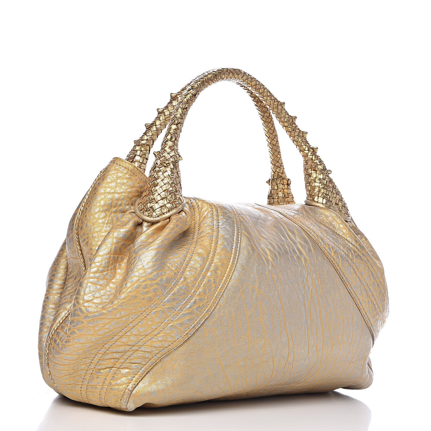 Fendi Nappa Nuvolata Bimetal Spy Oro Argento 3 of 11