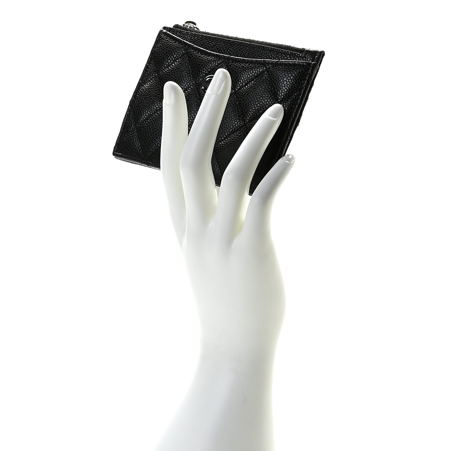 Chanel Caviar Quilted CC Zip Card Holder Black 16 of 22