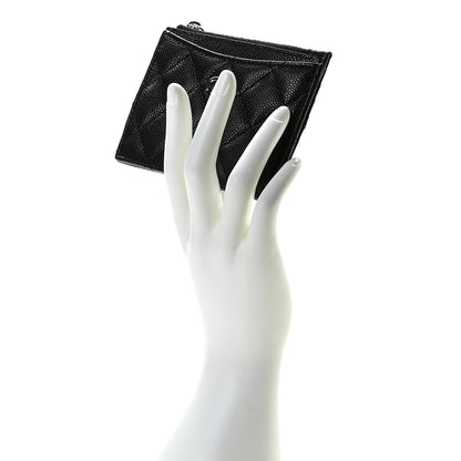Chanel Caviar Quilted CC Zip Card Holder Black 16 of 22