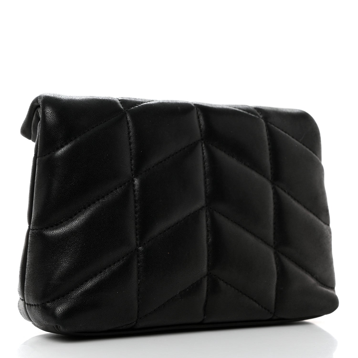 Saint Laurent Lambskin Monogram Loulou Puffer Pouch Clutch Black 3 of 7