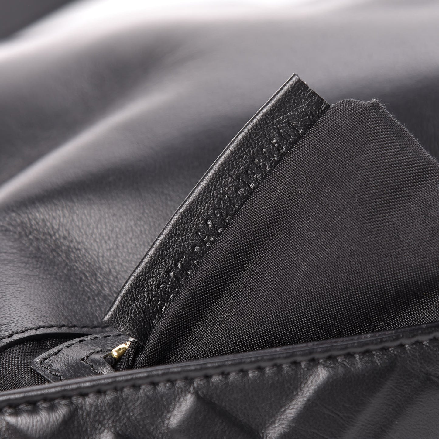 Nappa FF 1974 Embossed Large Baguette Black