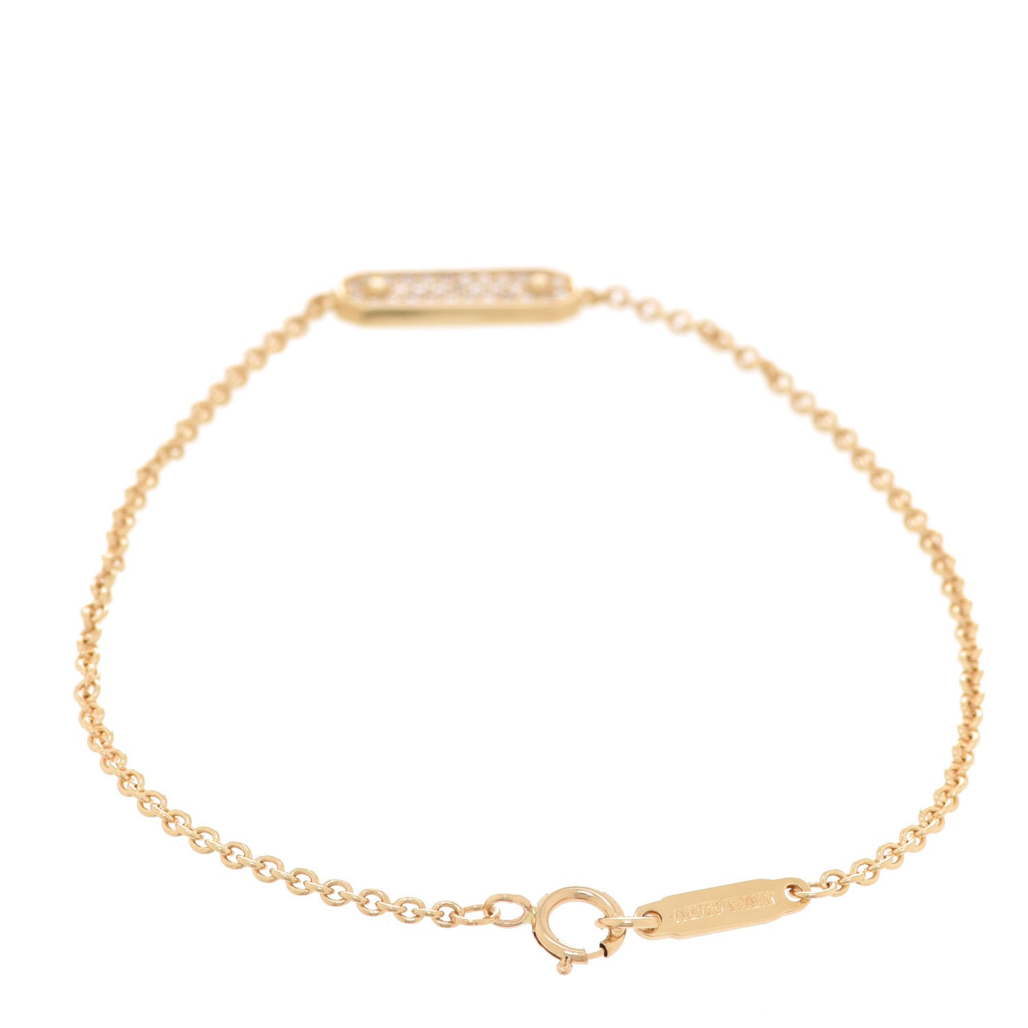 Tiffany 18K Yellow Gold Diamond Tag Chain Bracelet 3 of 6