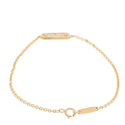 Tiffany 18K Yellow Gold Diamond Tag Chain Bracelet 3 of 6