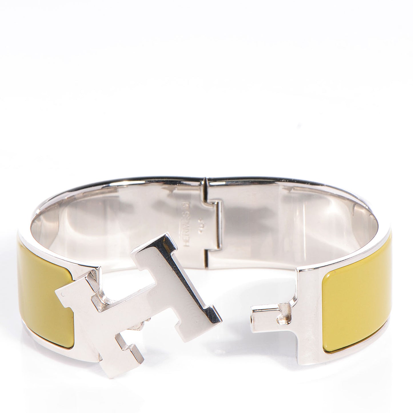 Enamel Clic Clac H Wide Bracelet PM Chartreuse