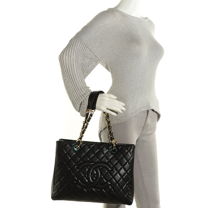 Chanel Caviar Quilted Grand Shopping Tote GST Black 2 of 8