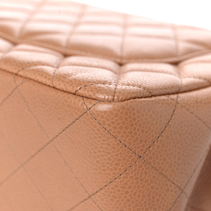 Chanel Caviar Quilted Jumbo Double Flap Light Brown 11 of 17
