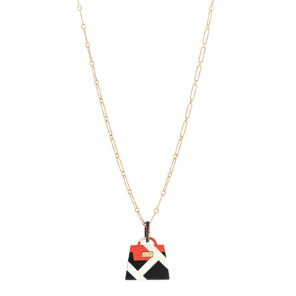Hermes Amulette Laquee Kelly Pendant Necklace Gold Multicolor 1 of 7