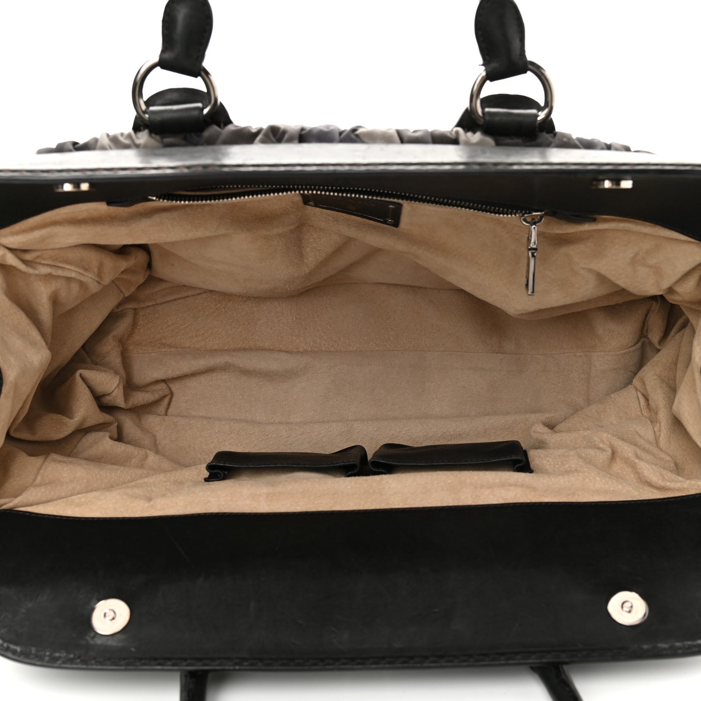 Tessuto Gaufre Camouflage Frame Satchel Fumo