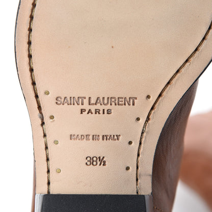 Saint Laurent Calfskin Theo Ankle Boots 38.5 Cognac 6 of 16