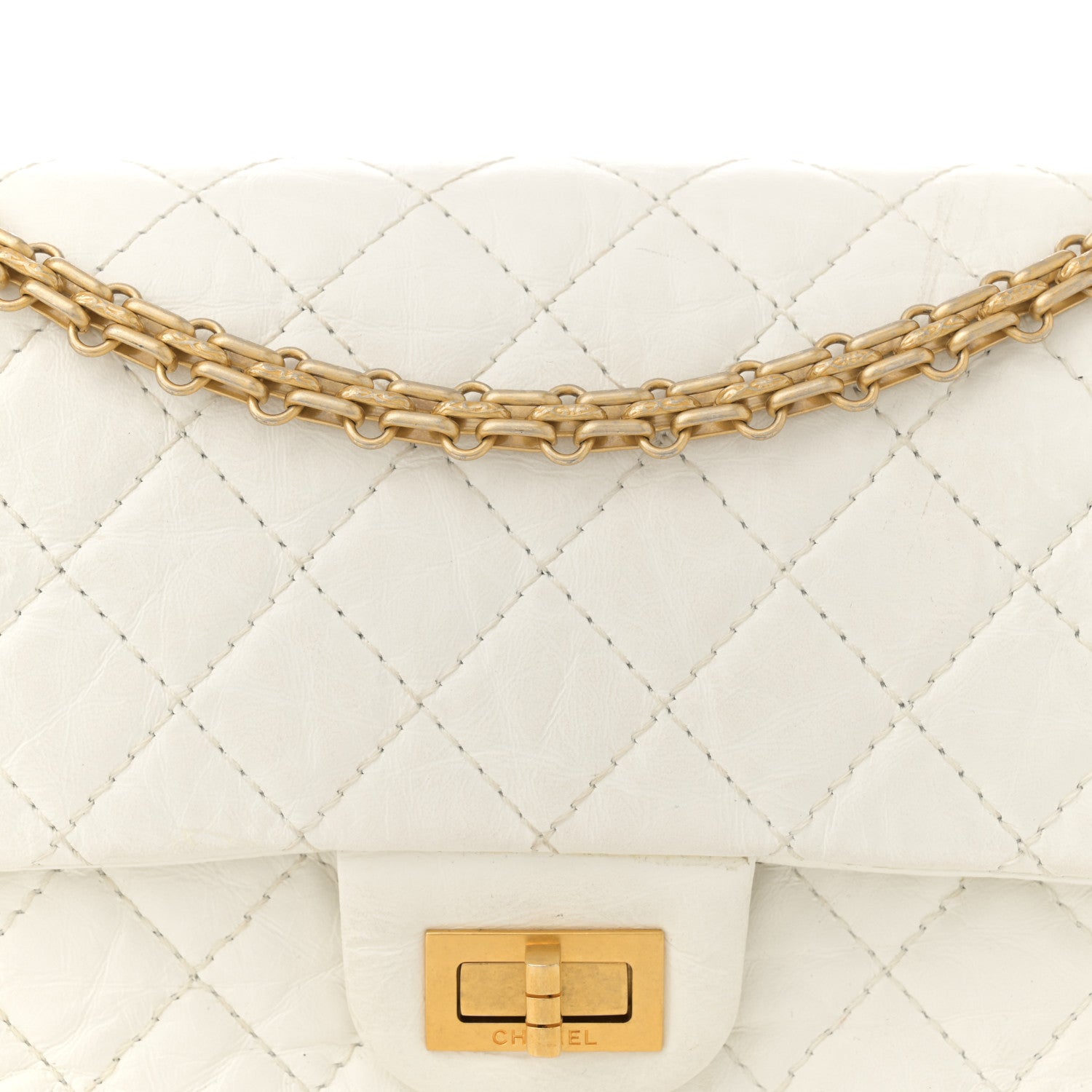 Chanel Aged Calfskin Quilted 2.55 Reissue 225 Flap White 8 of 15