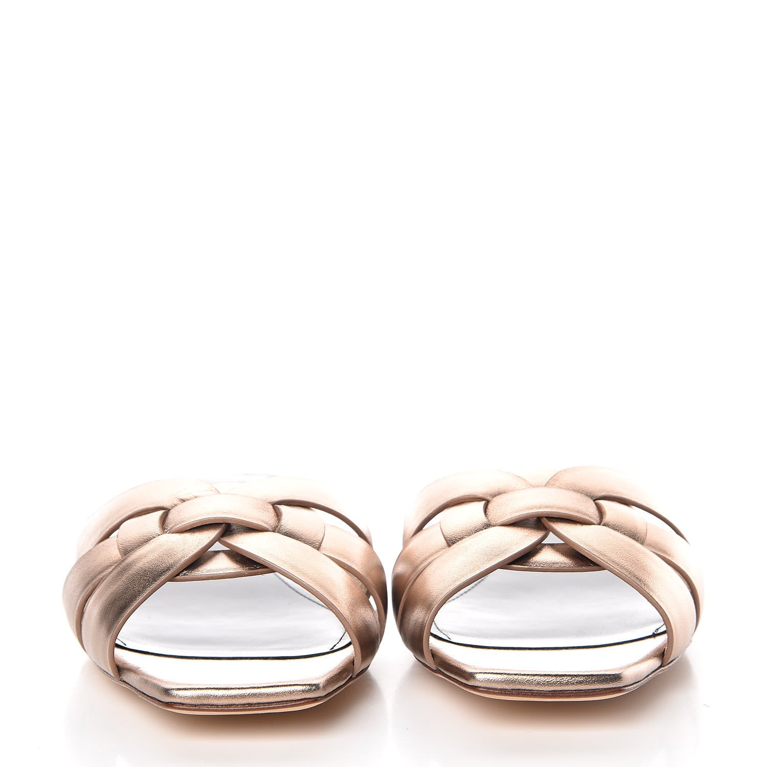 Saint Laurent Metallic Lambskin Nu Pied 05 Slide Sandals 36.5 Metal Blush 2 of 8