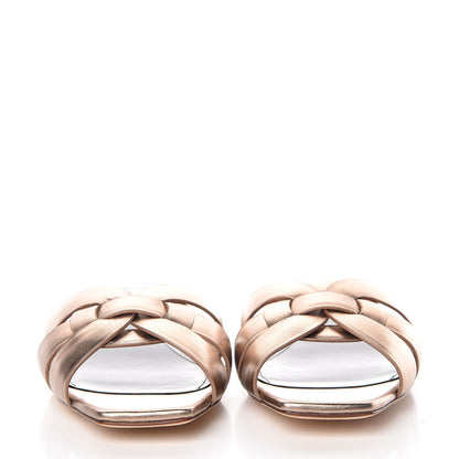 Saint Laurent Metallic Lambskin Nu Pied 05 Slide Sandals 36.5 Metal Blush 2 of 8
