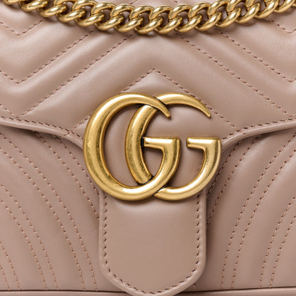 Gucci Calfskin Matelasse Small GG Marmont Shoulder Bag Porcelain Rose 9 of 11