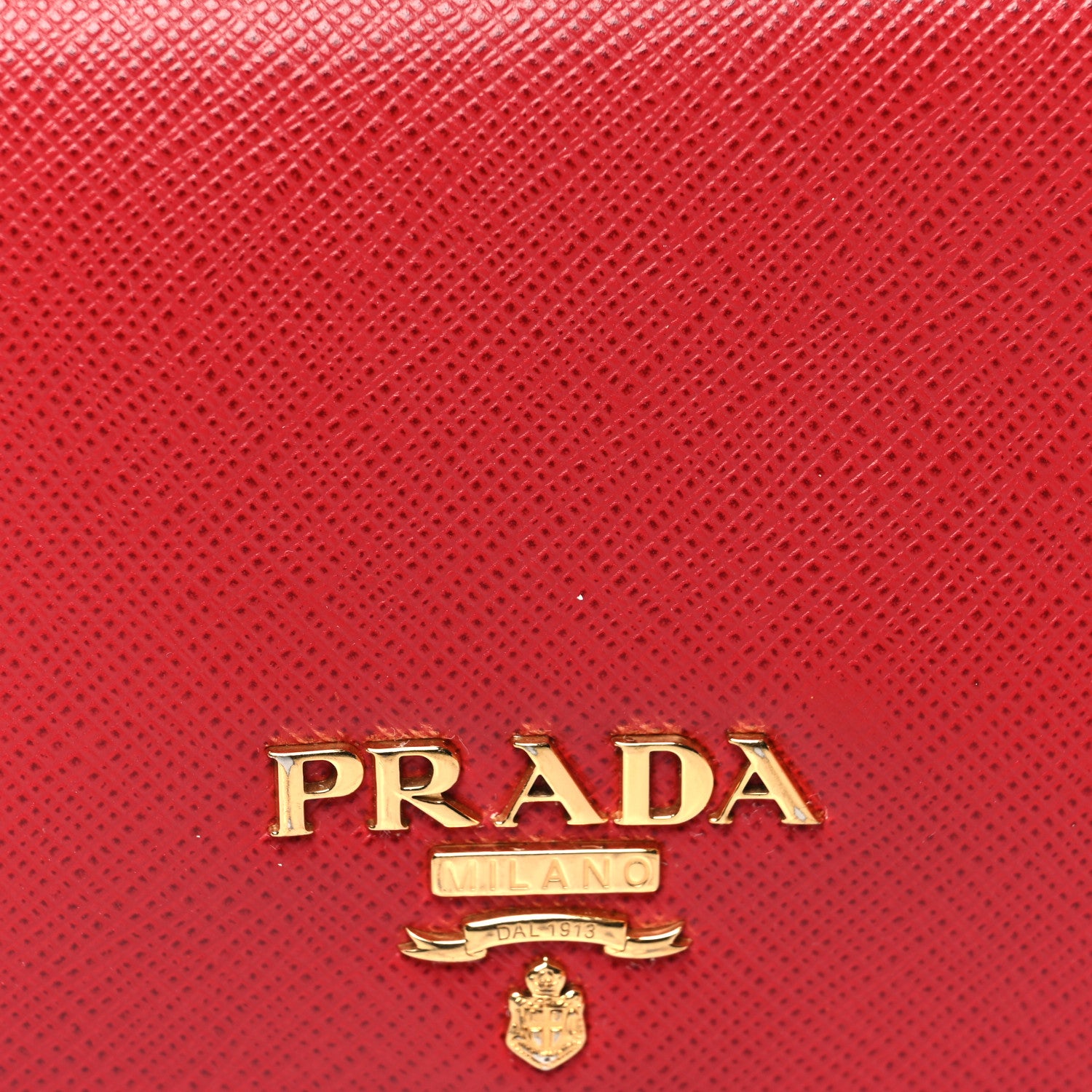 Prada Saffiano Metal Compact Snap Bi-Fold Wallet Fuoco 8 of 13