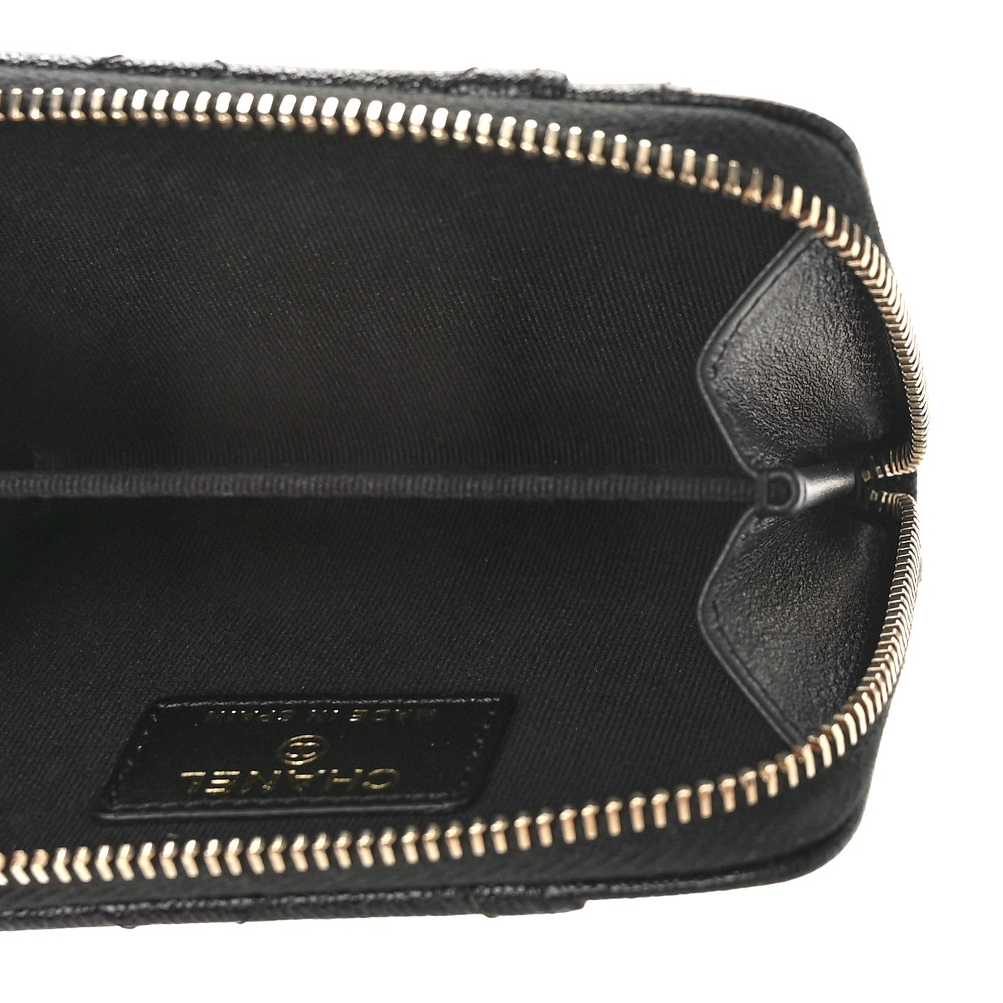 Chanel Caviar Quilted Studded CC Zip Card Holder Black 5 of 9