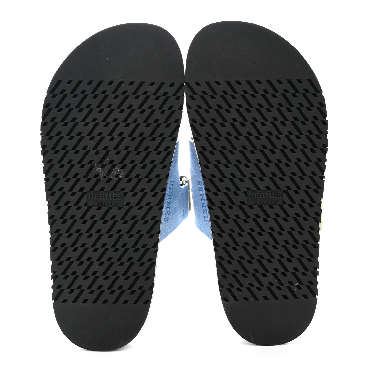 Hermes Suede Goatskin Womens Chypre Sandals 36.5 Bleu Cameo Vert Celadon 5 of 9
