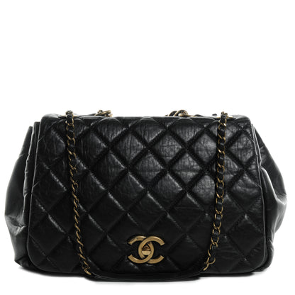 Chanel Aged Calfskin Quilted Large Pondichery Flap Black 1 of 9