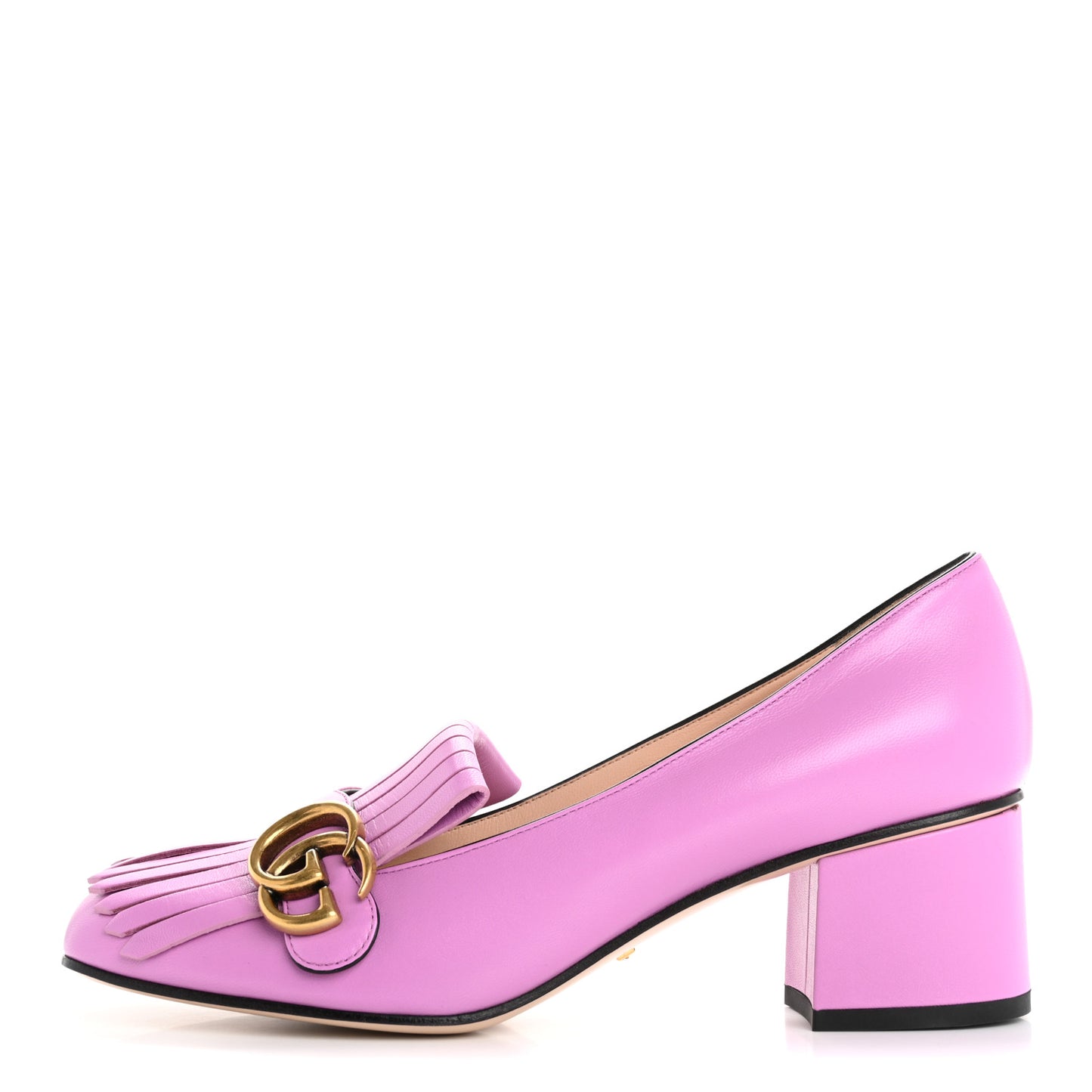Malaga Kid GG Marmont Fringe 50mm Loafer Pumps 39 Candy Mouse