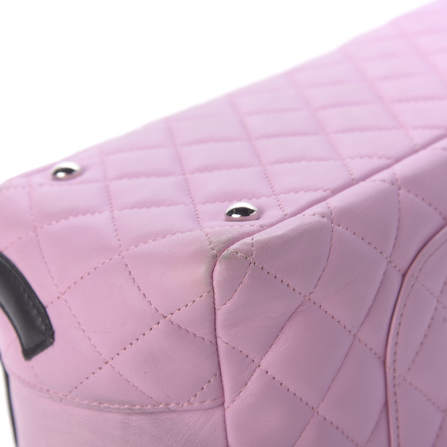 Chanel Calfskin Quilted Large Cambon Bowler Pink Black 11 of 12