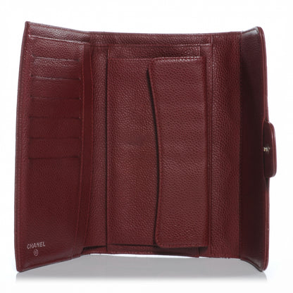 Chanel Caviar Quilted Long Flap Wallet Dark Red 5 of 7