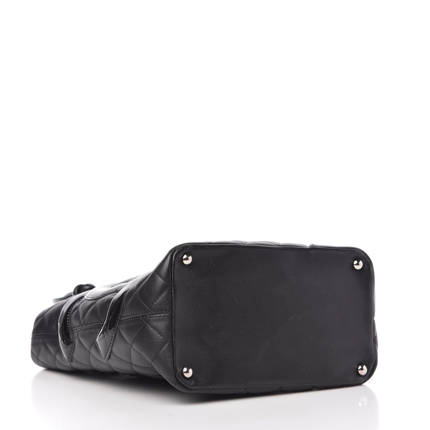 Calfskin Quilted Medium Cambon Tote Black