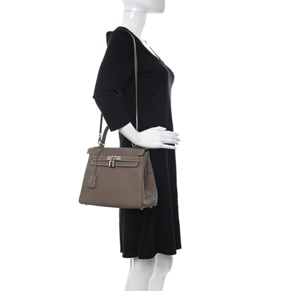 Hermes Togo Kelly Retourne 28 Etoupe 2 of 11