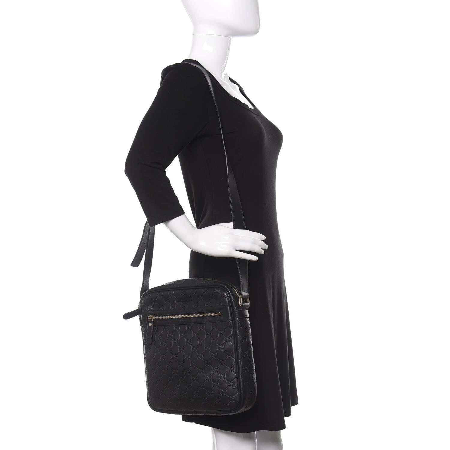 Gucci Guccissima Medium Messenger Black 2 of 11
