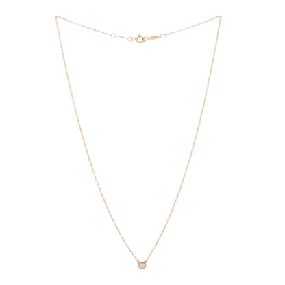 Tiffany 18K Rose Gold Diamond .07ct Elsa Peretti Diamonds by the Yard Pendant Necklace 2 of 3