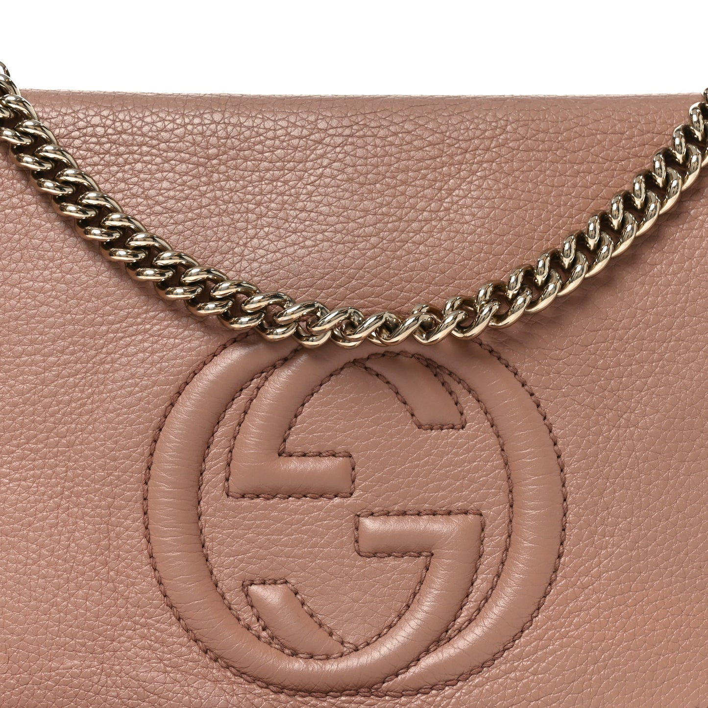 Pebbled Calfskin Medium Soho Flap Crossbody Pale Pink