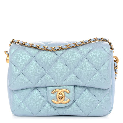 Chanel Iridescent Caviar Quilted Mini My Perfect Flap Light Blue 1 of 11