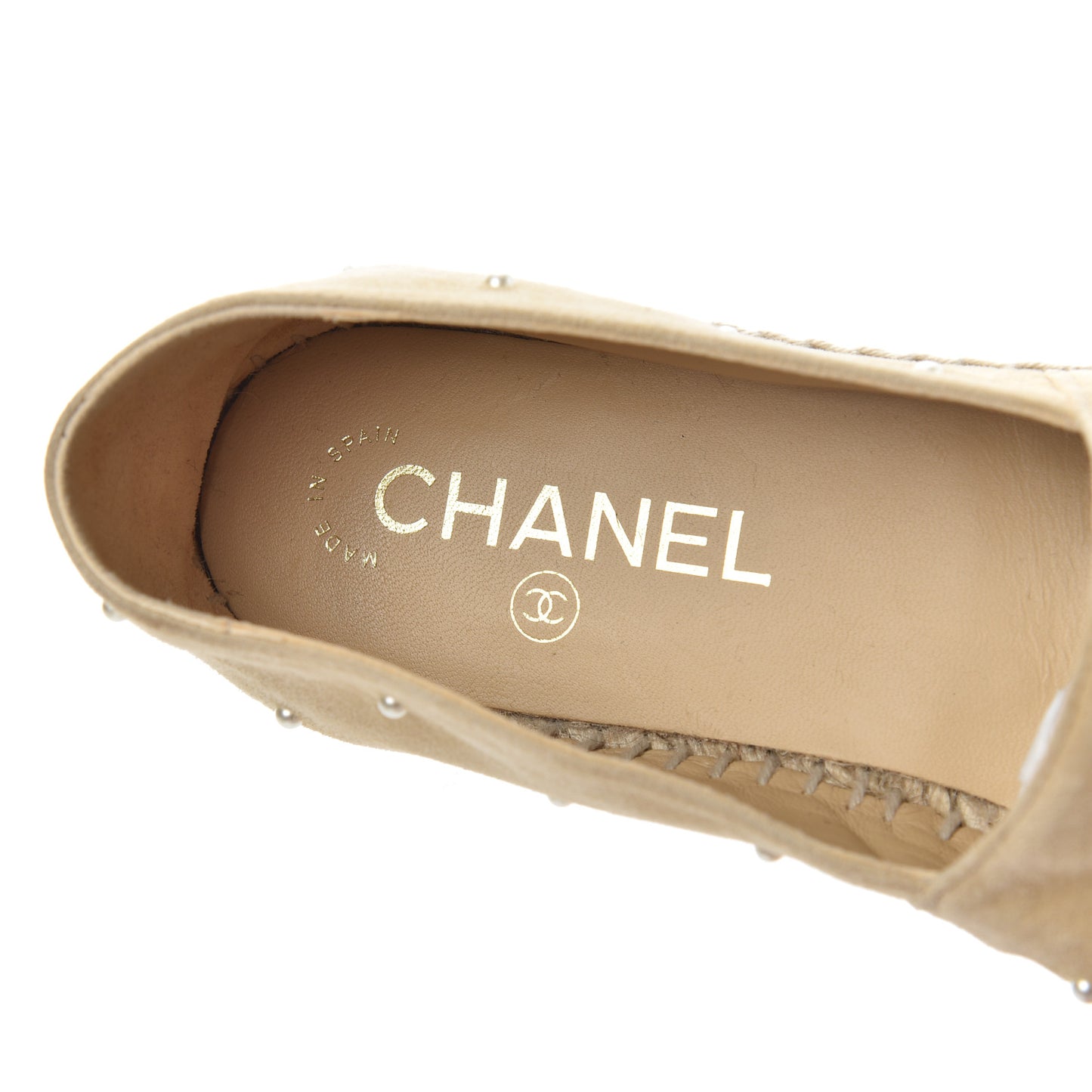 Suede Pearl CC Espadrilles 38 Beige Black