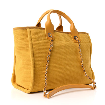 Chanel Mixed Fibers Small Deauville Tote Yellow 4 of 11