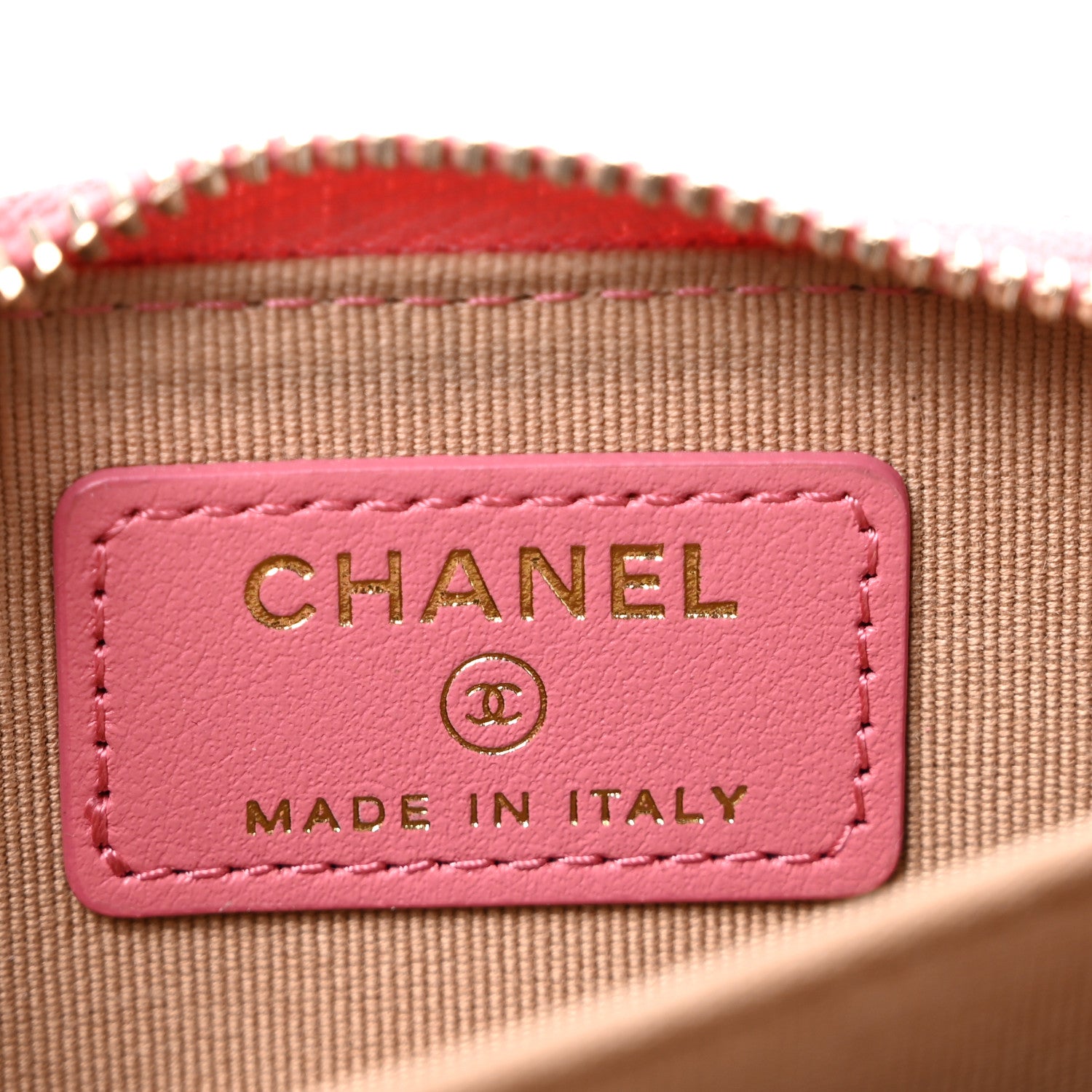 Chanel Caviar Quilted Textured CC Zip Around Coin Purse Pink 6 of 10