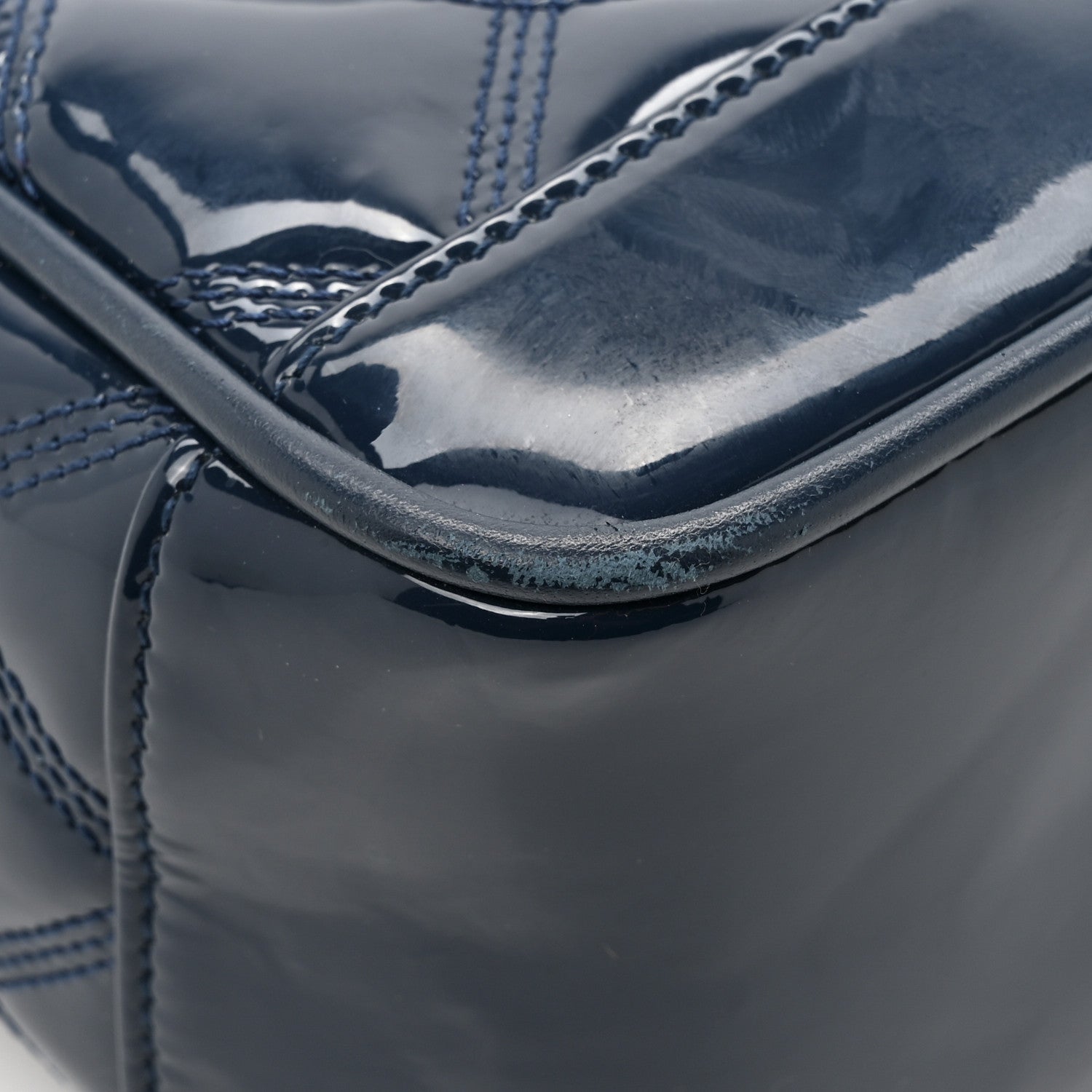 Saint Laurent Patent Quilted 80's Vanity Bag Blue 14 of 17